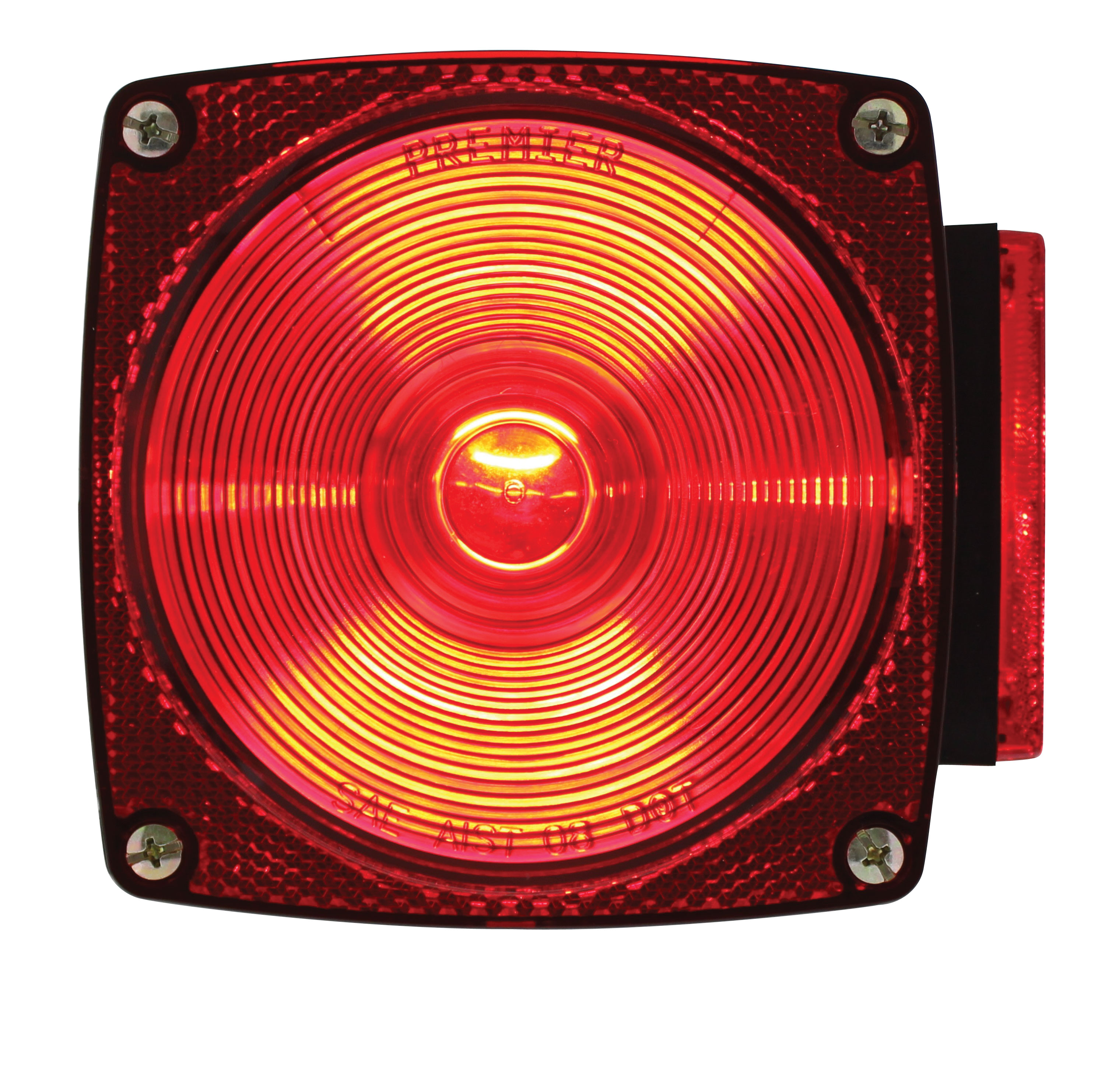 Incandescent 2" Stud-Mount Combination S/T/T Light - Red