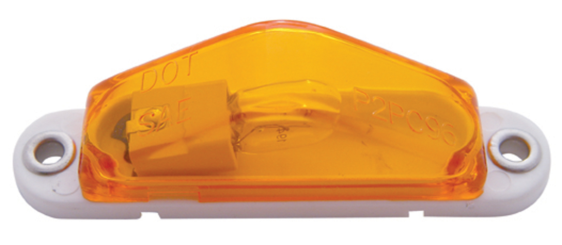 Incandescent Mini Triangle Clearance/Marker Right W/ White Base - Amber