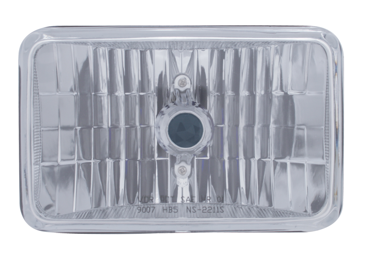 165Mm (6" X 4") Rectangular Crystal Headlight W/ Blue Dot - High/Low Beam