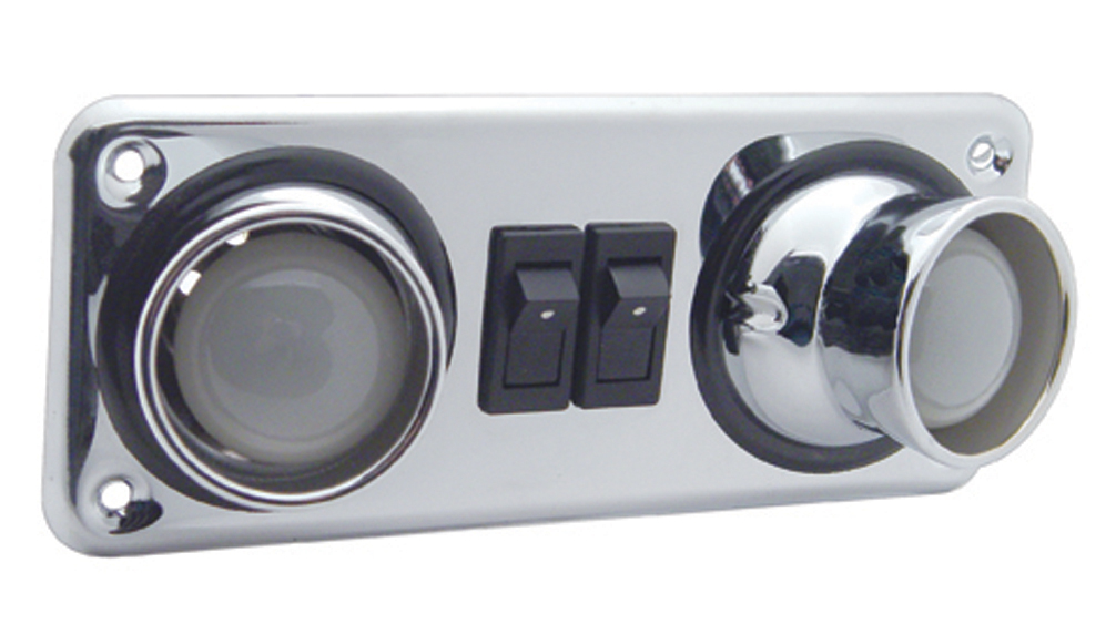 Chrome Plastic Interior Double Reading Light