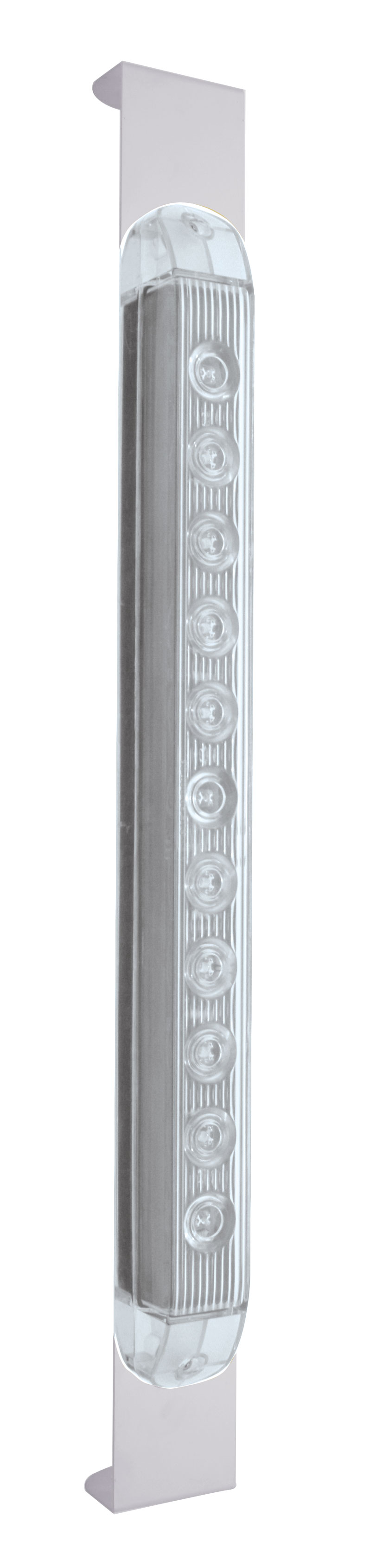 Stainless Steel Mirror Bracket W/ 11 Amber Led 17" Light Bar - Clear Lens
