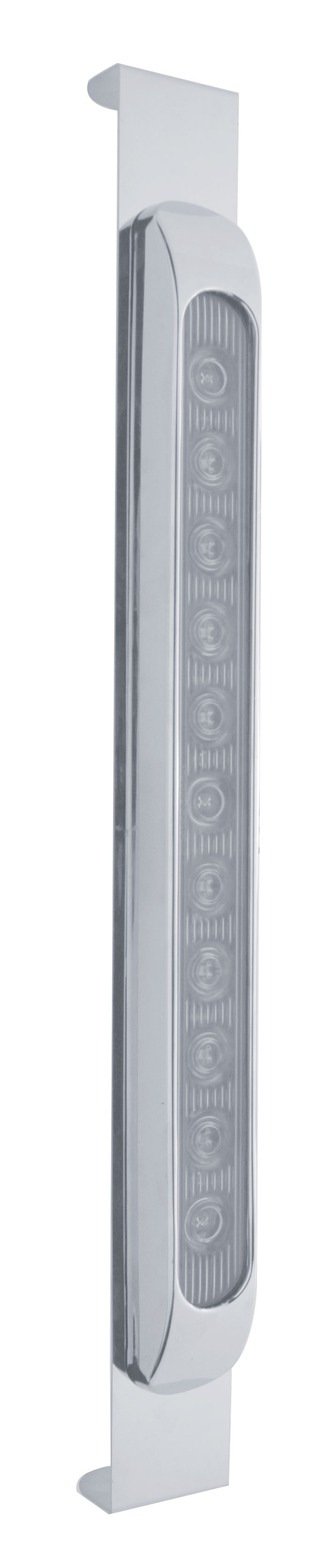 Stainless Steel Mirror Bracket W/ 11 Amber Led 17" Light Bar W/ Bezel - Clear Lens