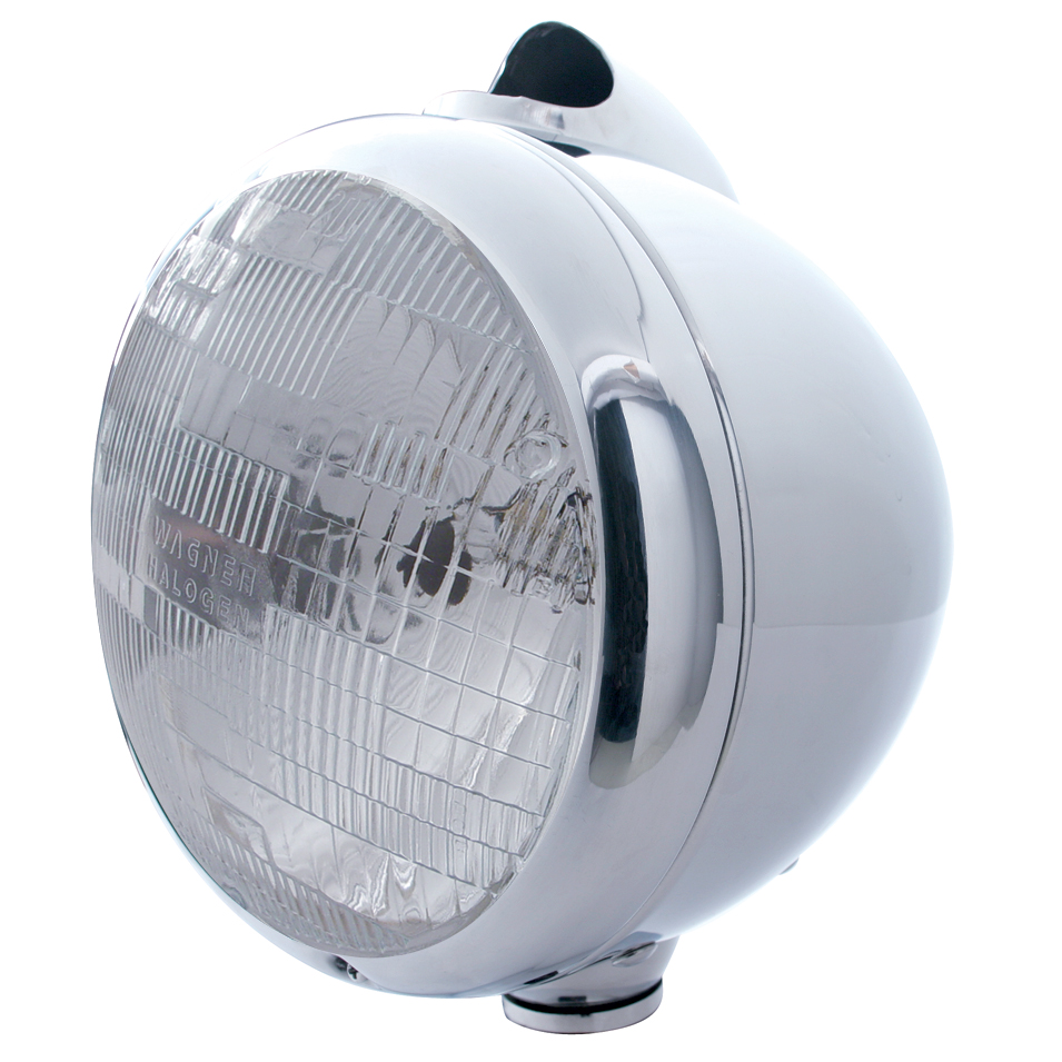 Stainless Steel "Guide" Peterbilt Headlight - H6024 Halogen
