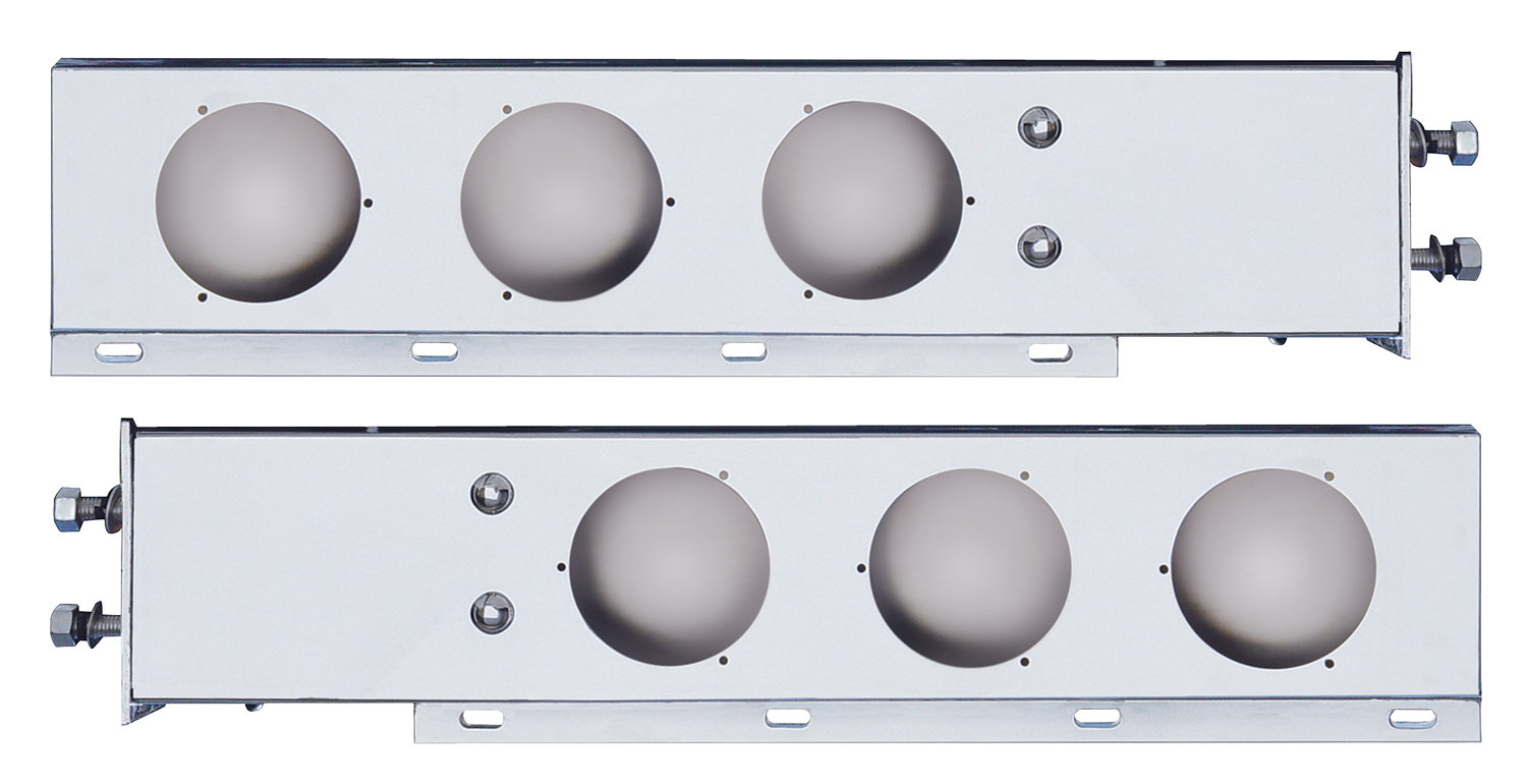 (2/Bulk) Chrome Spring Loaded Rear Led Light Bar - 2 1/2" Bolt Pattern