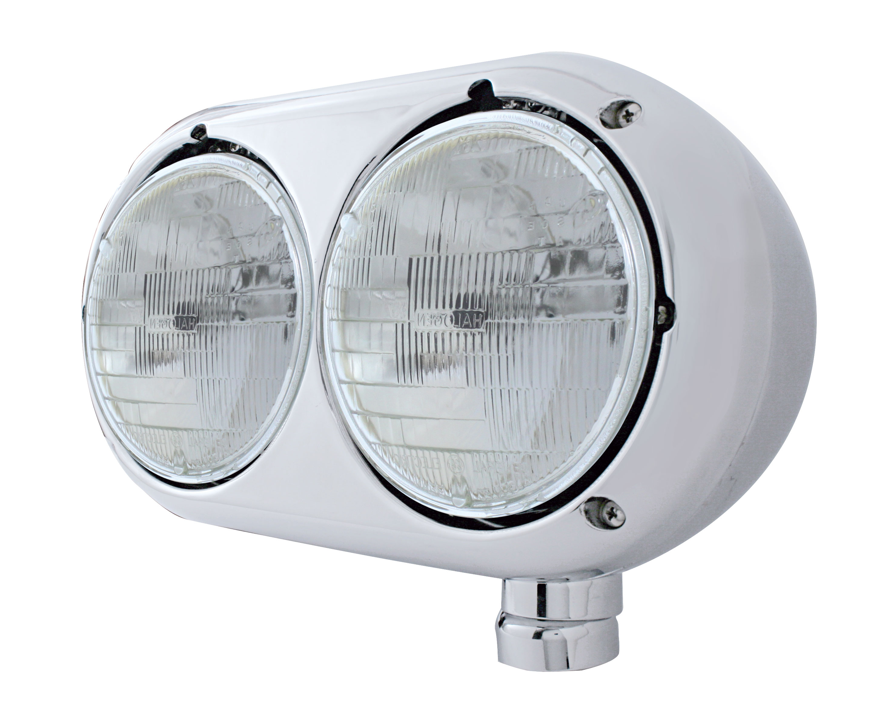 Polished Aluminum Peterbilt 359 Halogen Dual Headlight - Passenger