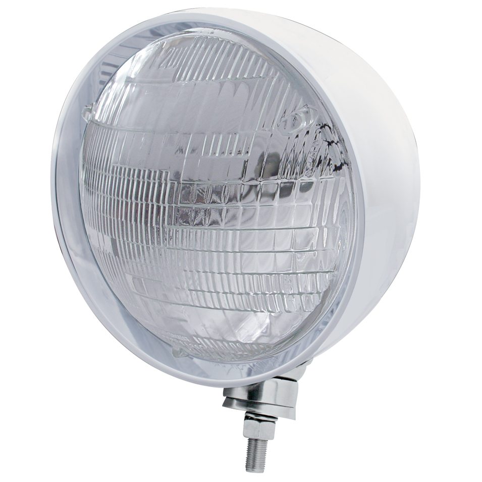 Stainless Steel Motorcycle "Rebel" Headlight - 6014 Seal Beam