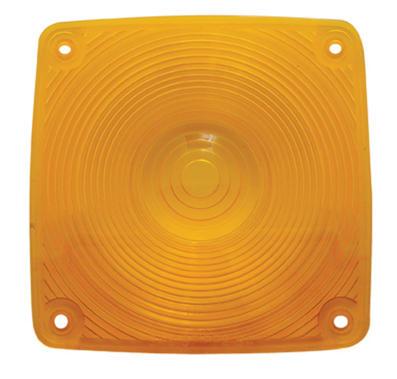 Plastic Square Turn Signal Light Lens - Amber