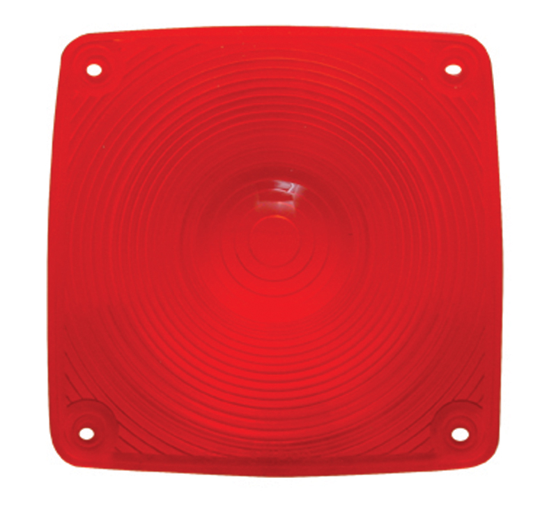 Plastic Square Turn Signal Light Lens - Red