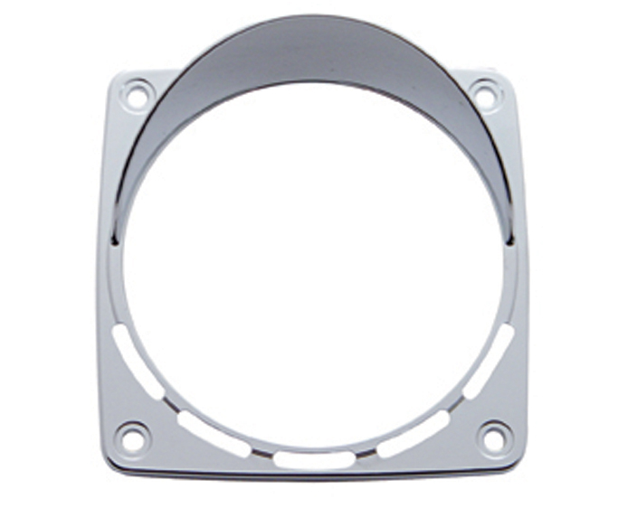 Chrome Plastic Square Turn Signal Light Bezel W/ Visor