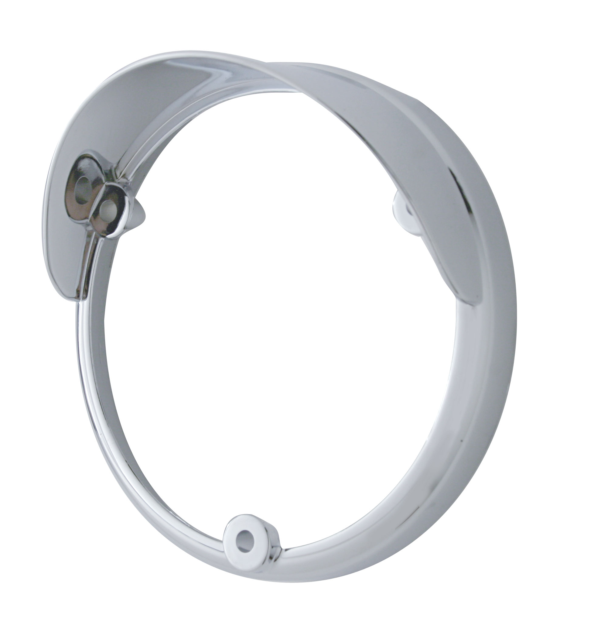 Chrome Plastic Led Light Bezel W/ Up-Side Down Visor - 38113 Series