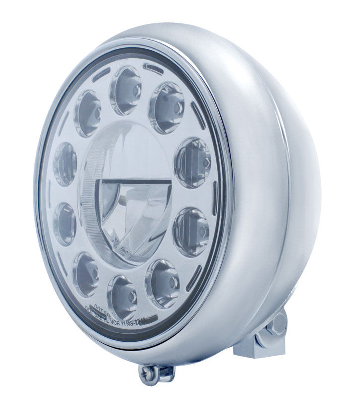 Led 7" Motorcycle Headlight With 11 High Power Led Crystal Bulb