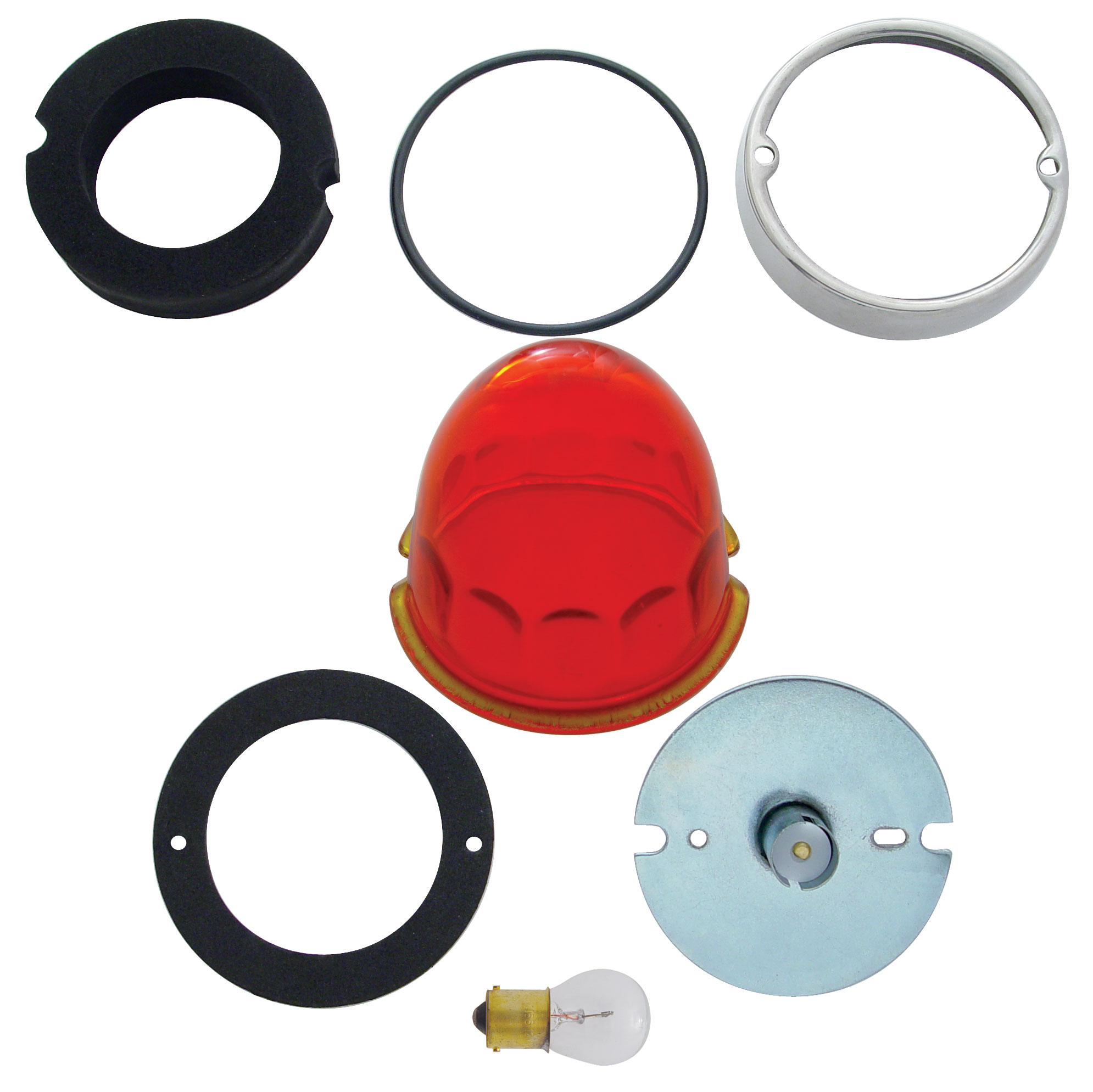 Cab Light Conversion Kit W/ Dark Amber Original Glass Lens - 1156 Single Contact Base