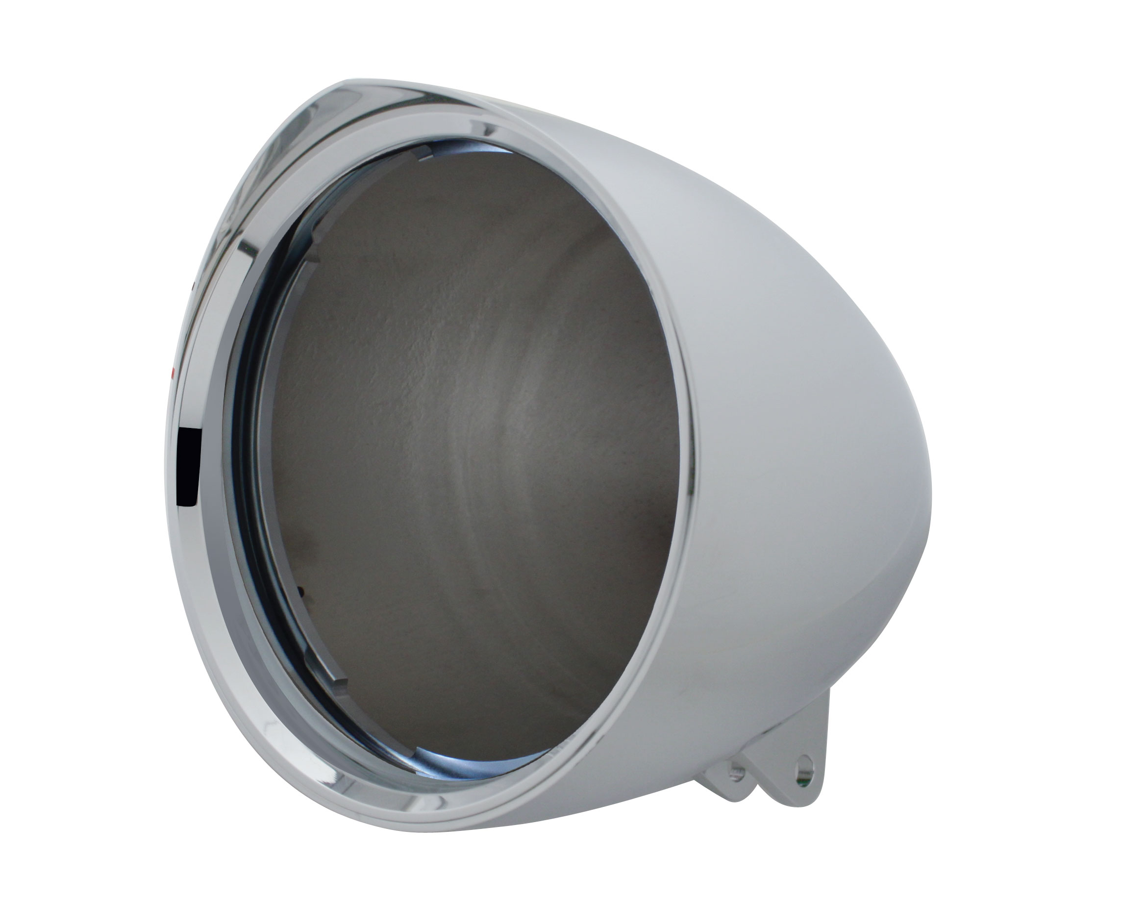 Chrome Aluminum 7" Billet Style "Chopper" Motorcycle Mount Headlight Housing With Razor Visor