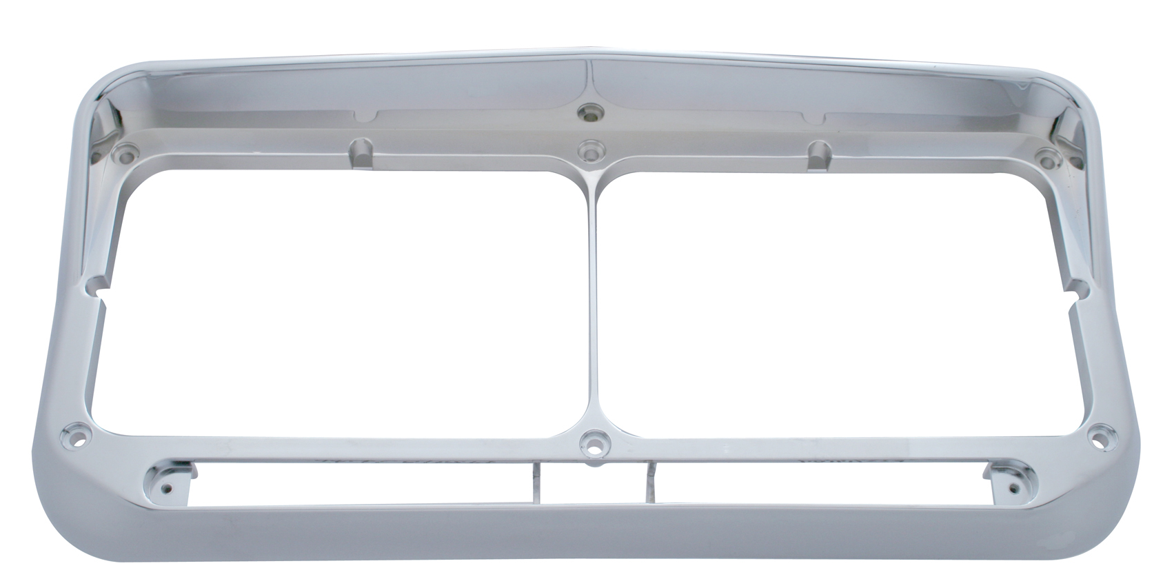 Chrome Plastic Rectangular Dual Headlight Bezel W/ Visor - Led Cutout