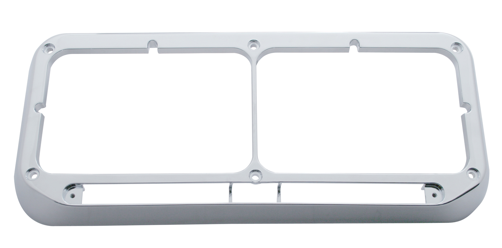 Chrome Plastic Dual Rectangular Headlight Bezel W/ Led Cutout