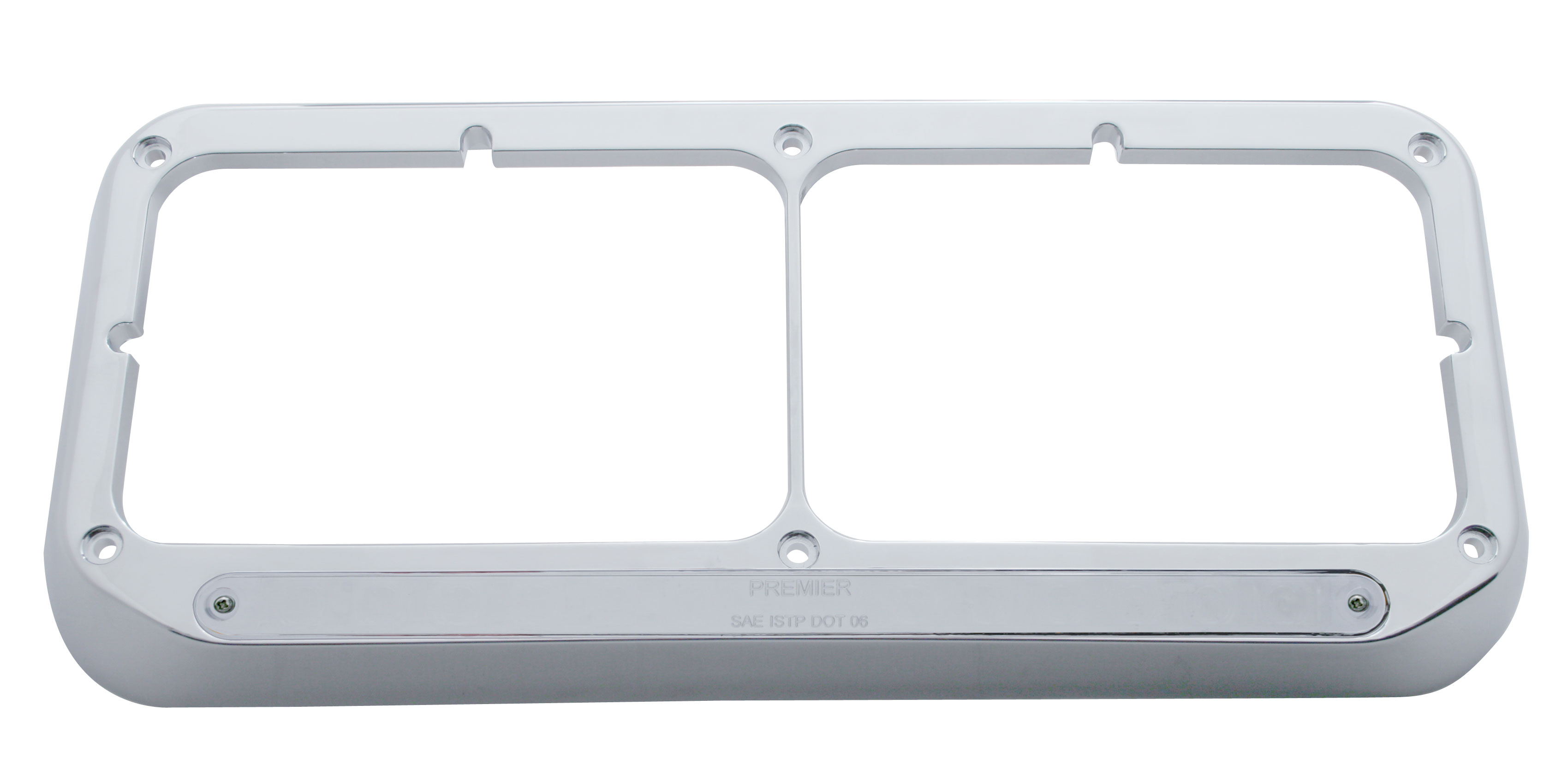 Chrome Plastic 14 Amber Led Rectangular Headlight Bezel - Chrome Lens