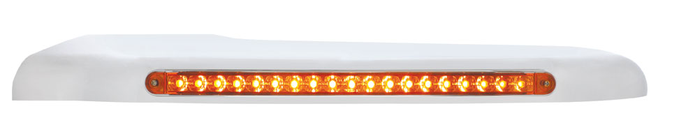 19 Amber Led With Reflector Peterbilt Front Fender Cover - Amber Lens/Driver