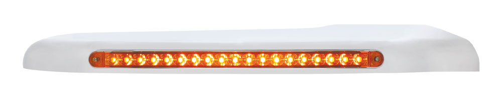 19 Amber Led With Reflector Peterbilt Front Fender Cover - Amber Lens/Passenger
