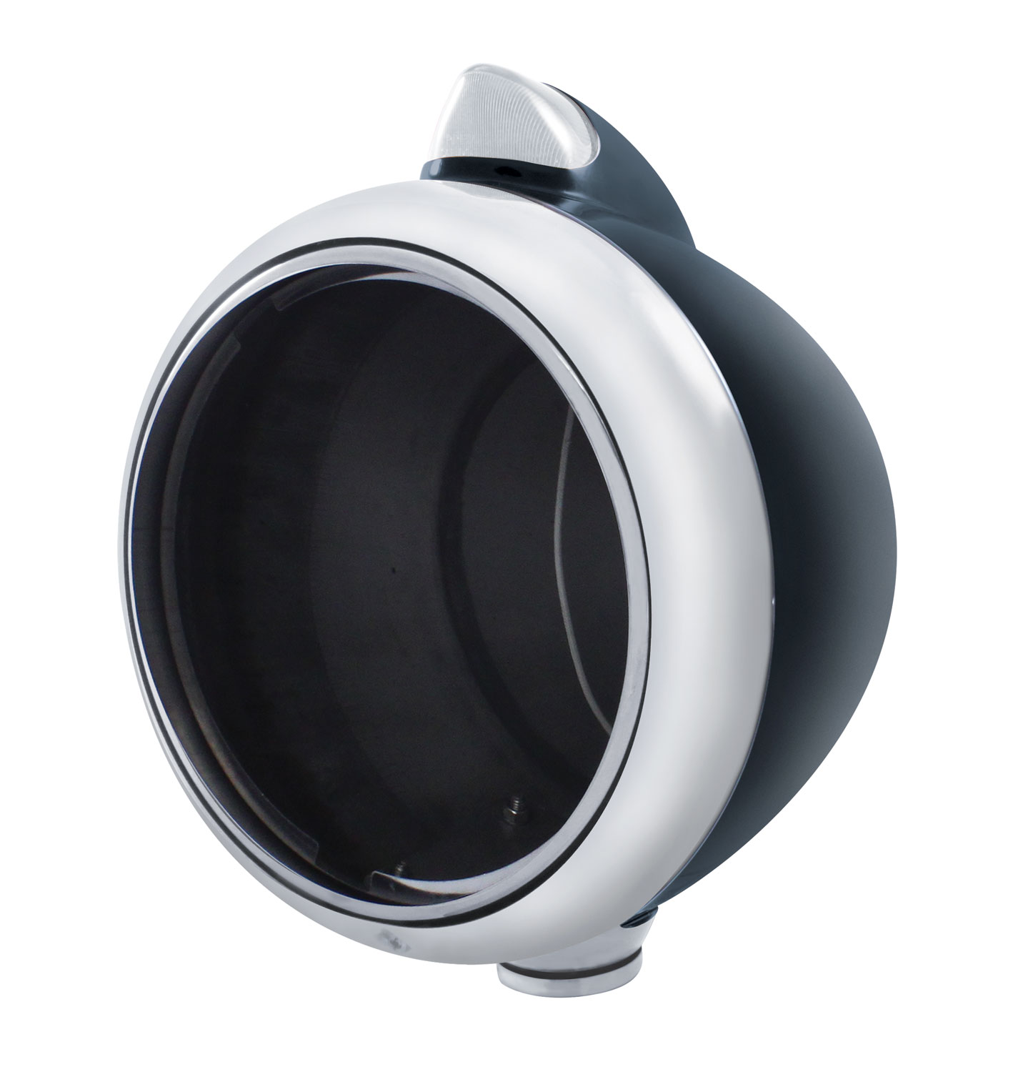 Blk. "Guide" Peterbilt Headlight W/ 5 Amber Led Vintage 682-C Series 2 Top Mount Light - Clear Lens