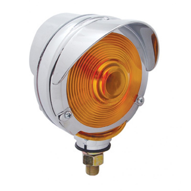 Incandescent Chrome Double Face Turn Signal Light W/ Top Visor