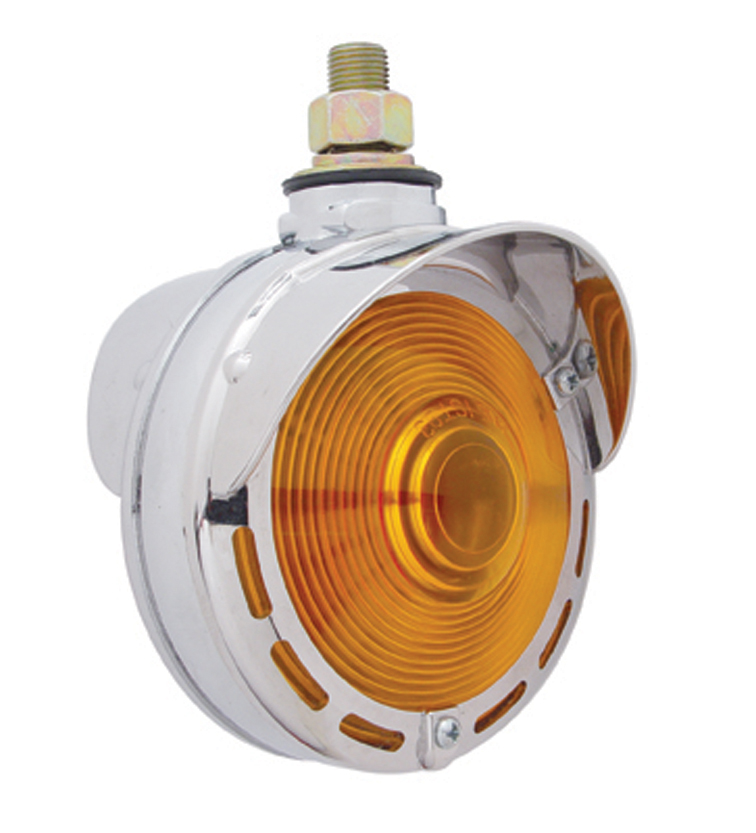 Incandescent Chrome Double Face Turn Signal Light W/ Up-Side Down Visor