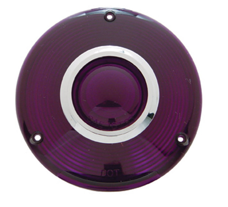 Plastic Turn Signal Lens W/ Chrome Rim - Purple