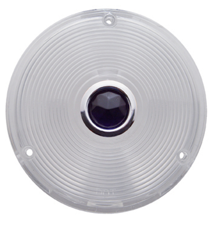 Plastic Turn Signal Lens W/ Blue Dot - Clear