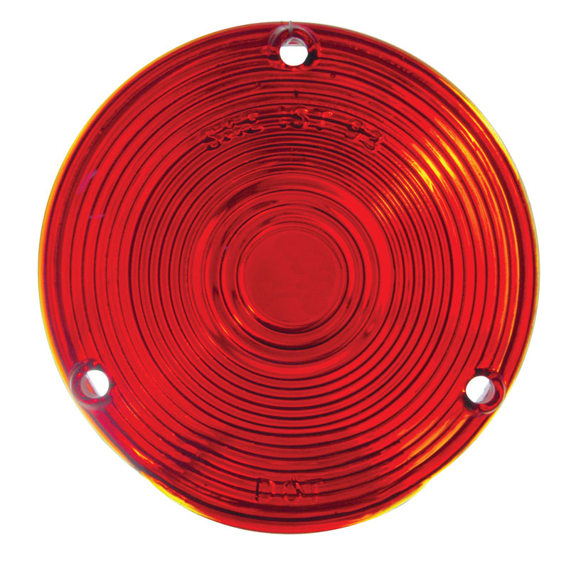 Glass Turn Signal Lens W/ Hardware - Red