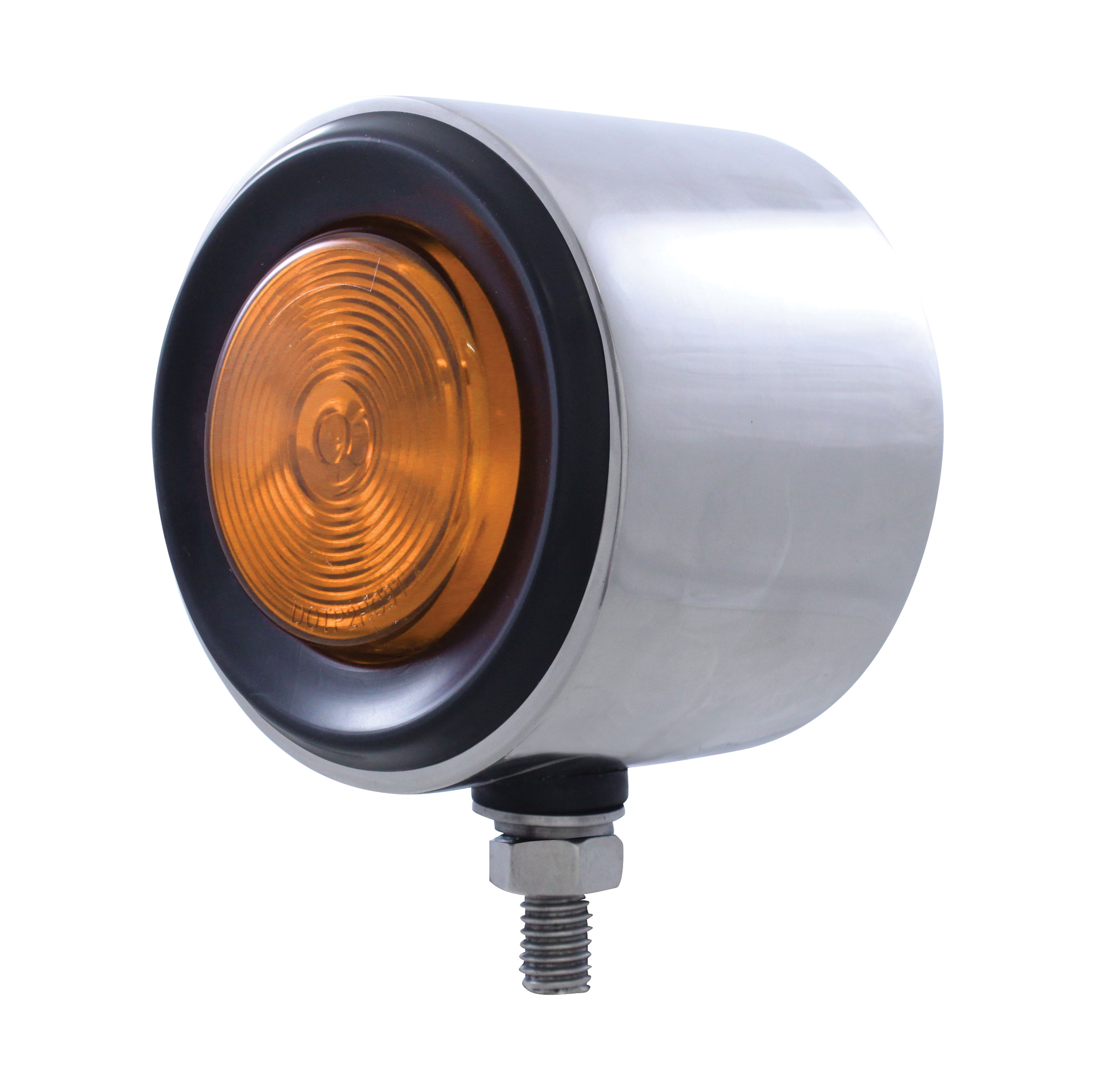 Incandescent Stainless Steel 2" Double Face Regular Flat Light - Amber Lens/Red Lens
