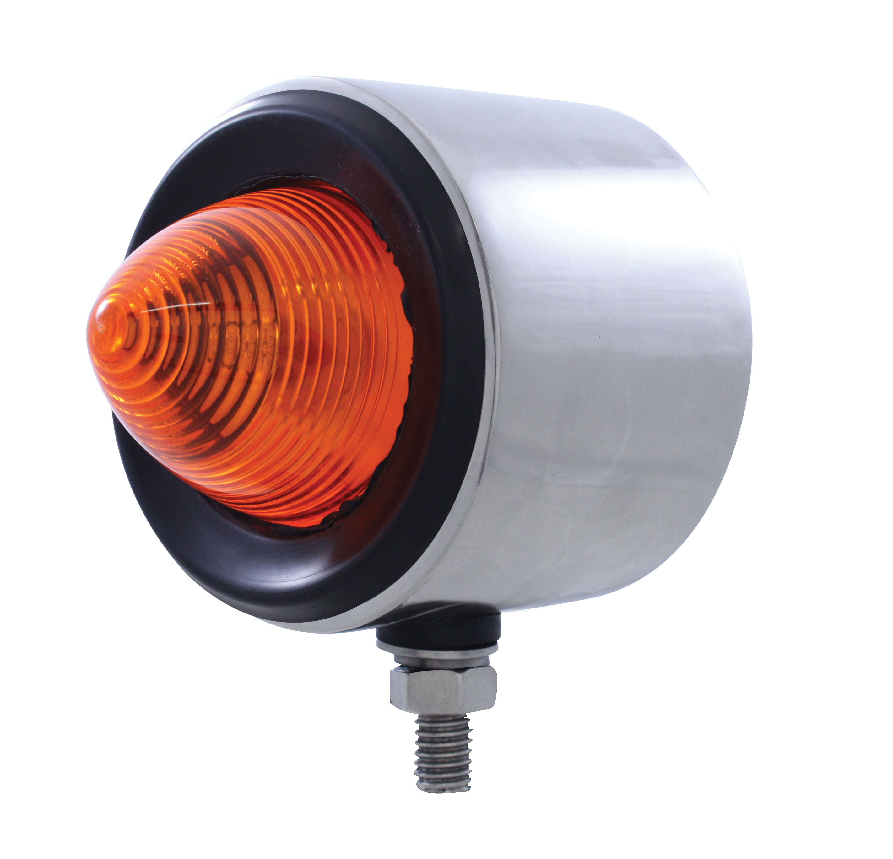 Incandescent Stainless Steel 2 1/2"" Double Face Regular Beehive Light - Amber Lens/Red Lens