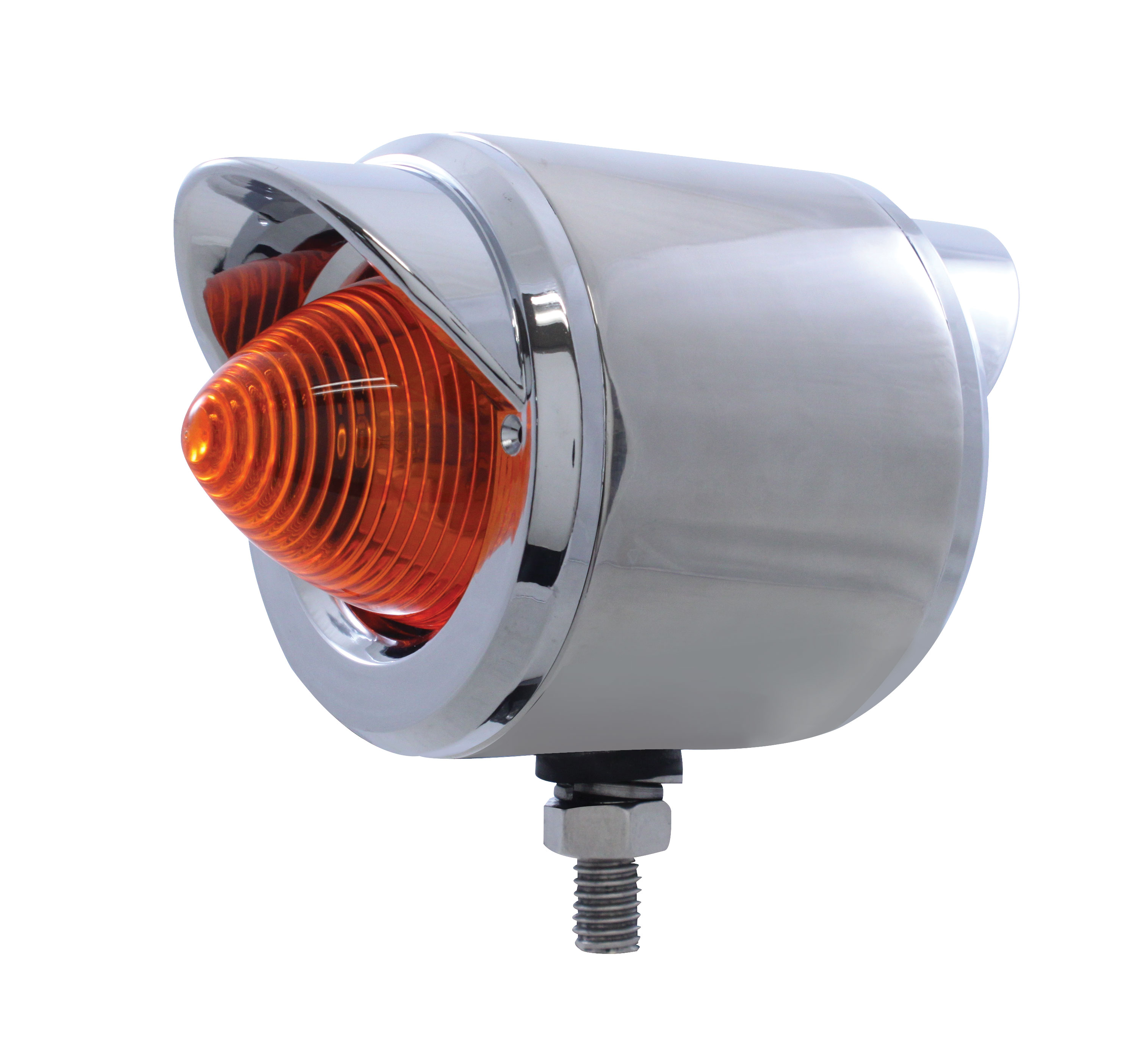 Incandescent Stainless Steel 2 1/2"" Double Face Regular Beehive Light W/ Visor - Amber Lens/Red Lens