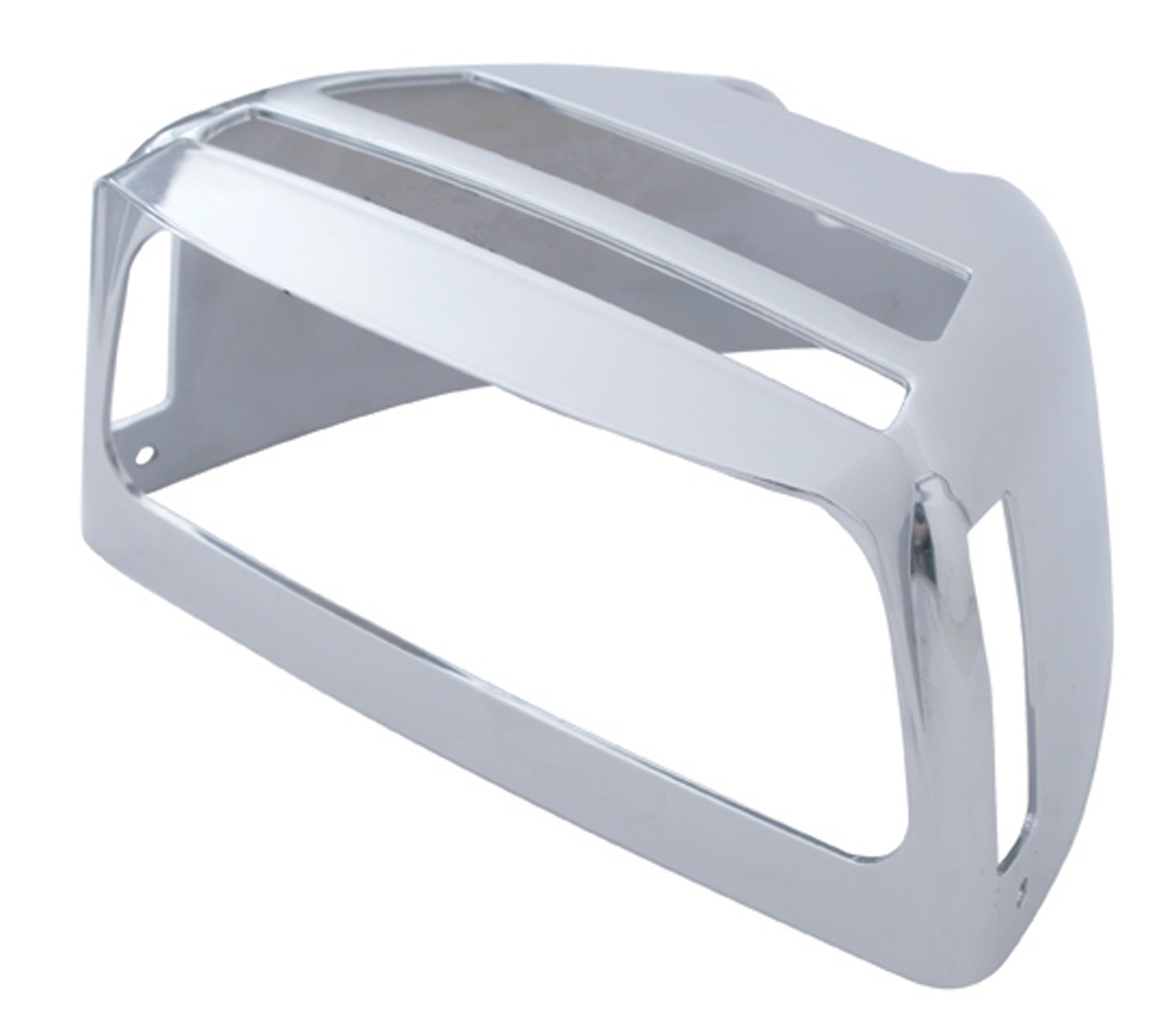 Chrome Plastic Peterbilt Headlight Turn Signal Cover W/ Visor