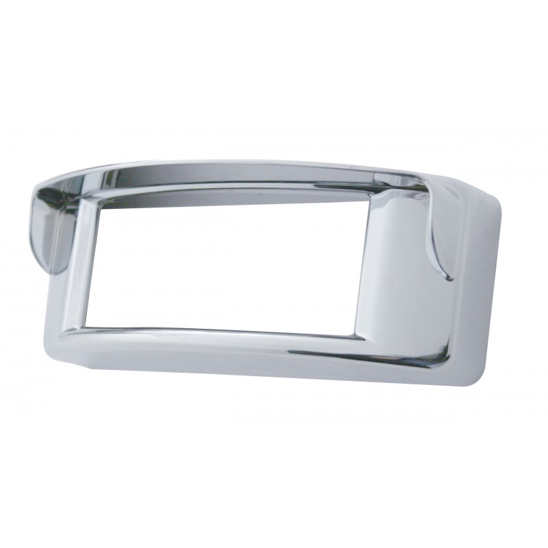 Chrome Plastic Rectangular Led Marker Light Bezel W/ Visor