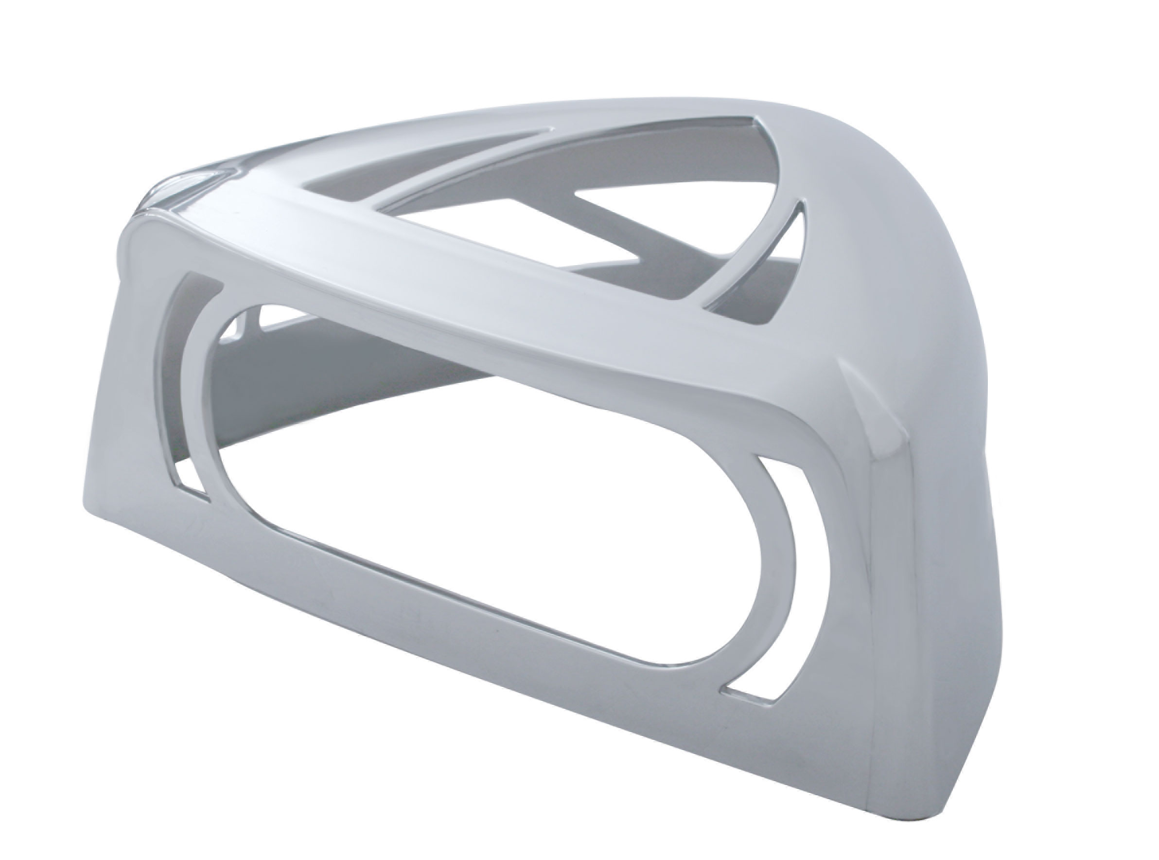 Chrome Plastic Peterbilt Headlight Turn Signal Cover W/ Visor - Low Profile