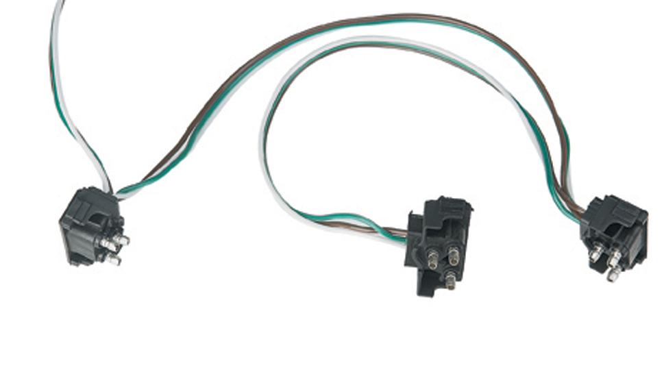 Wire Harness - 12" Wire Lead W/ 3 Molded 3 Wire Right Angle Plugs