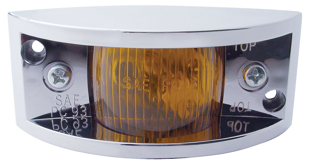 Incandescent Chrome Narrow Rail Marker Light - Amber