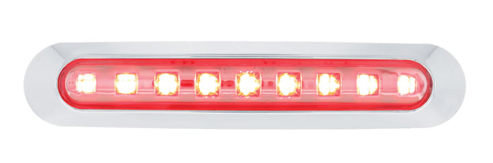 9 Red Led Clearance/Marker Light Bar - Clear