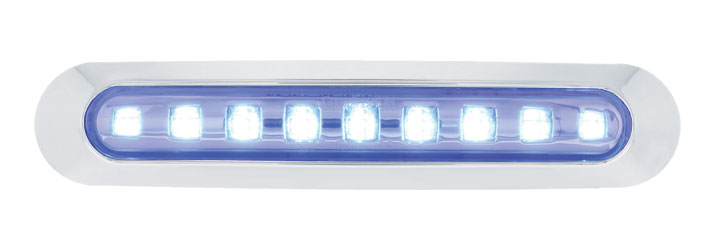 9 Blue Led Clearance/Marker Light Bar - Clear