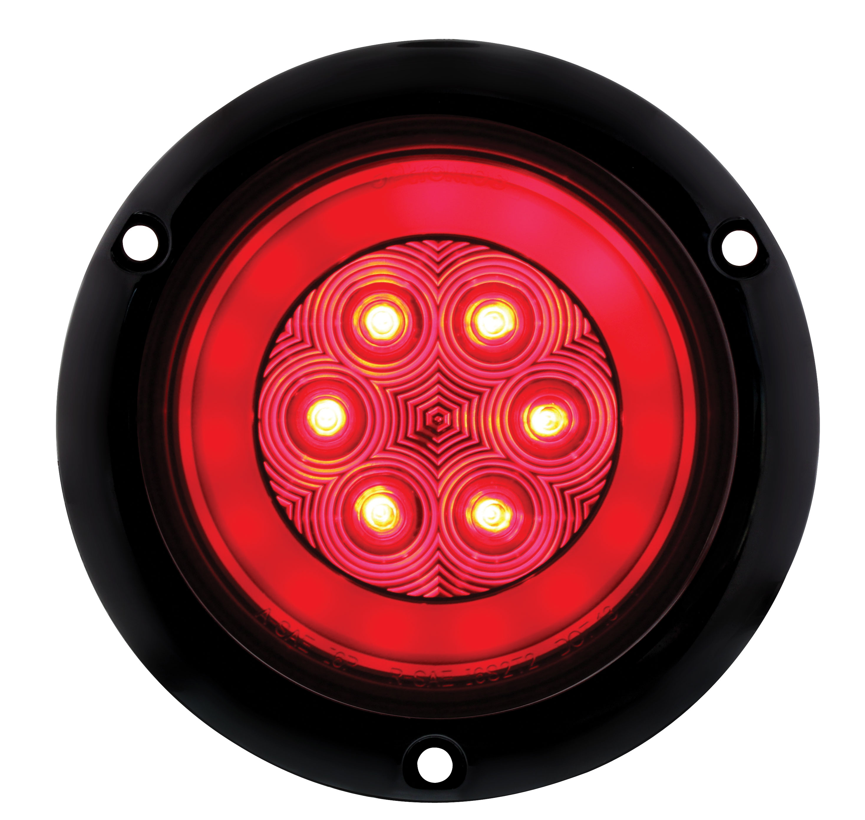 21 Red Led 4" S/T/T & P/T/C "Glo" Light - Flanged - Red Lens