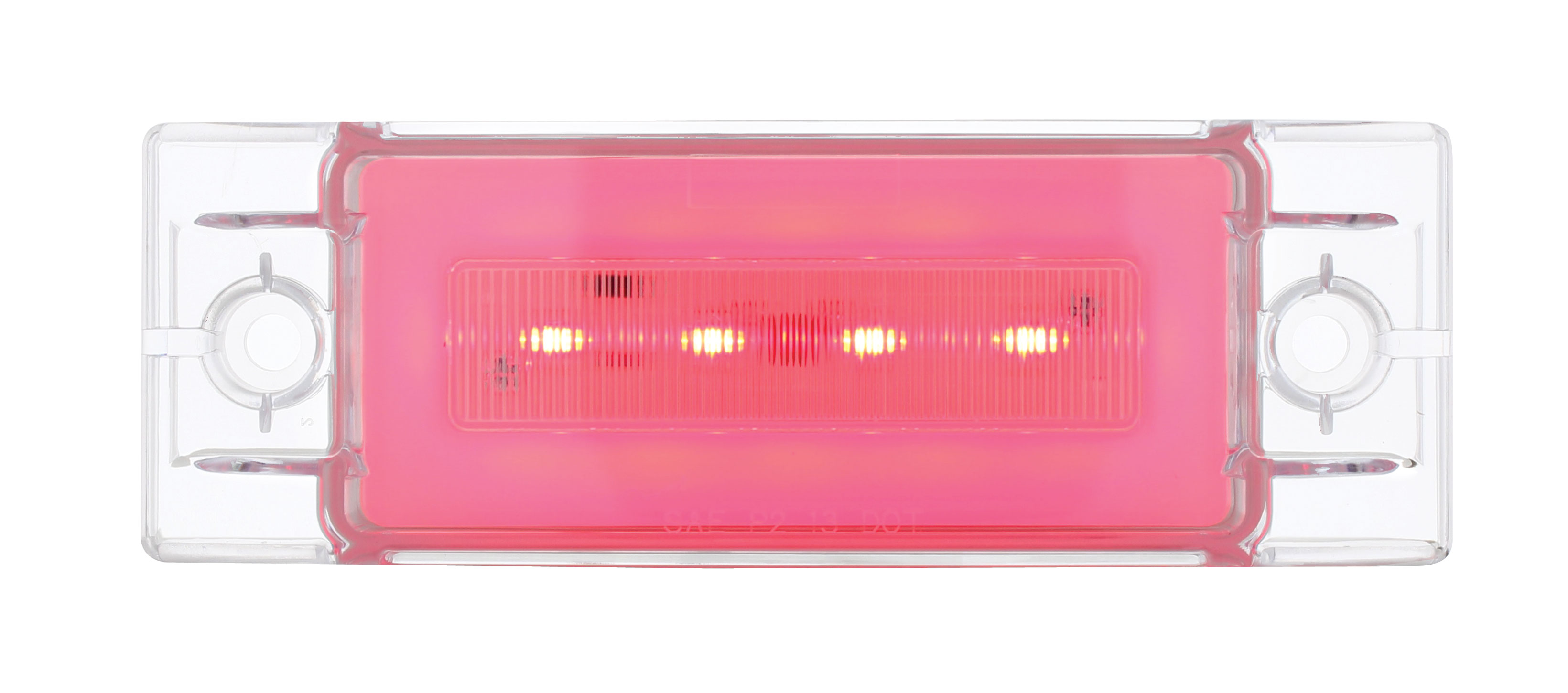 16 Red Led Rectangular Clearance/ Marker Light - Glo Light - Clear Lens