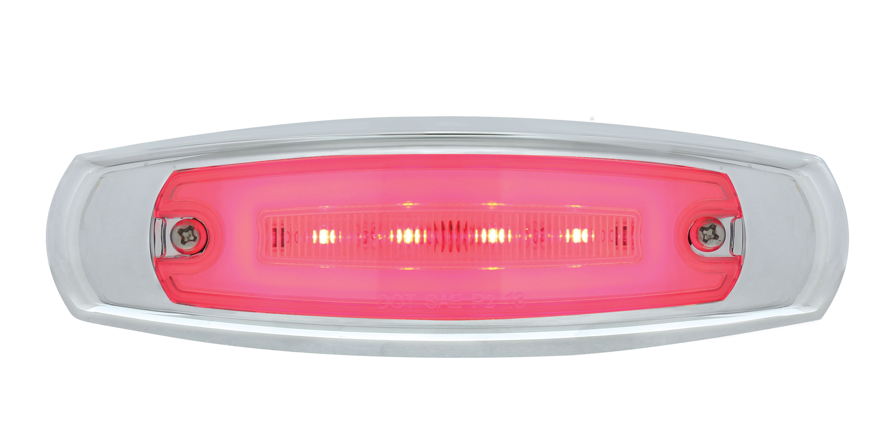 16 Red Led Rectangular Clearance / Marker Light - Glo Light - Clear Lens