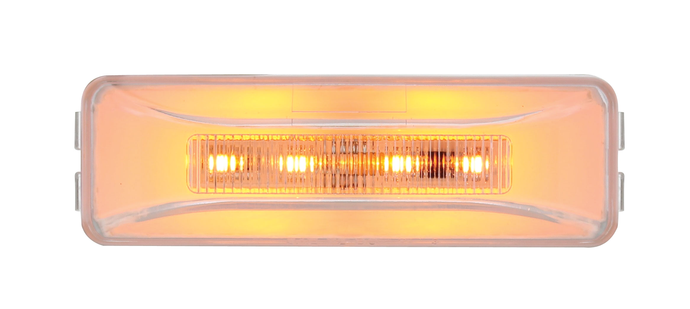 10 Amber Led Rectangular Clearance / Marker Light - Glo Light - Clear Lens