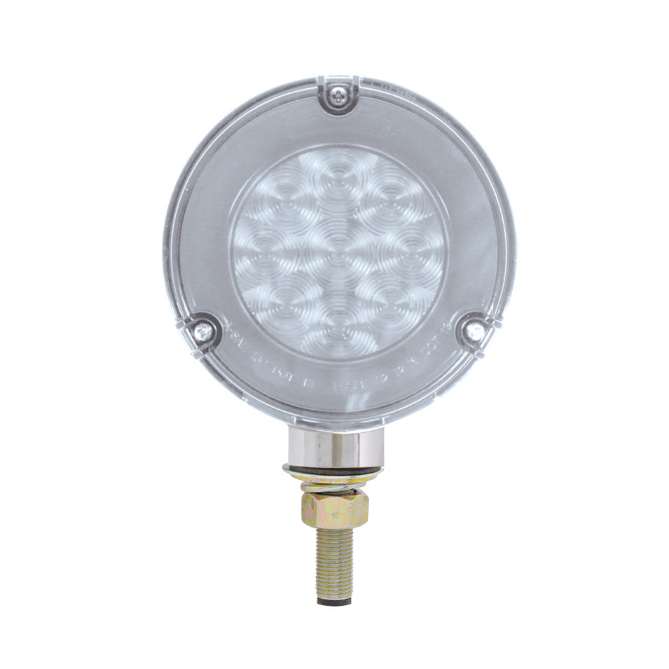 Chrome Housing 27 Amber/27 Red Led Double Face "Glo" Turn Signal Light - Clear Lens