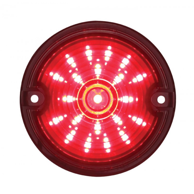 21 Led 3 1/4" Round Harley Davidson Signal Light With 1156 Plug - Red / Smoke Lens