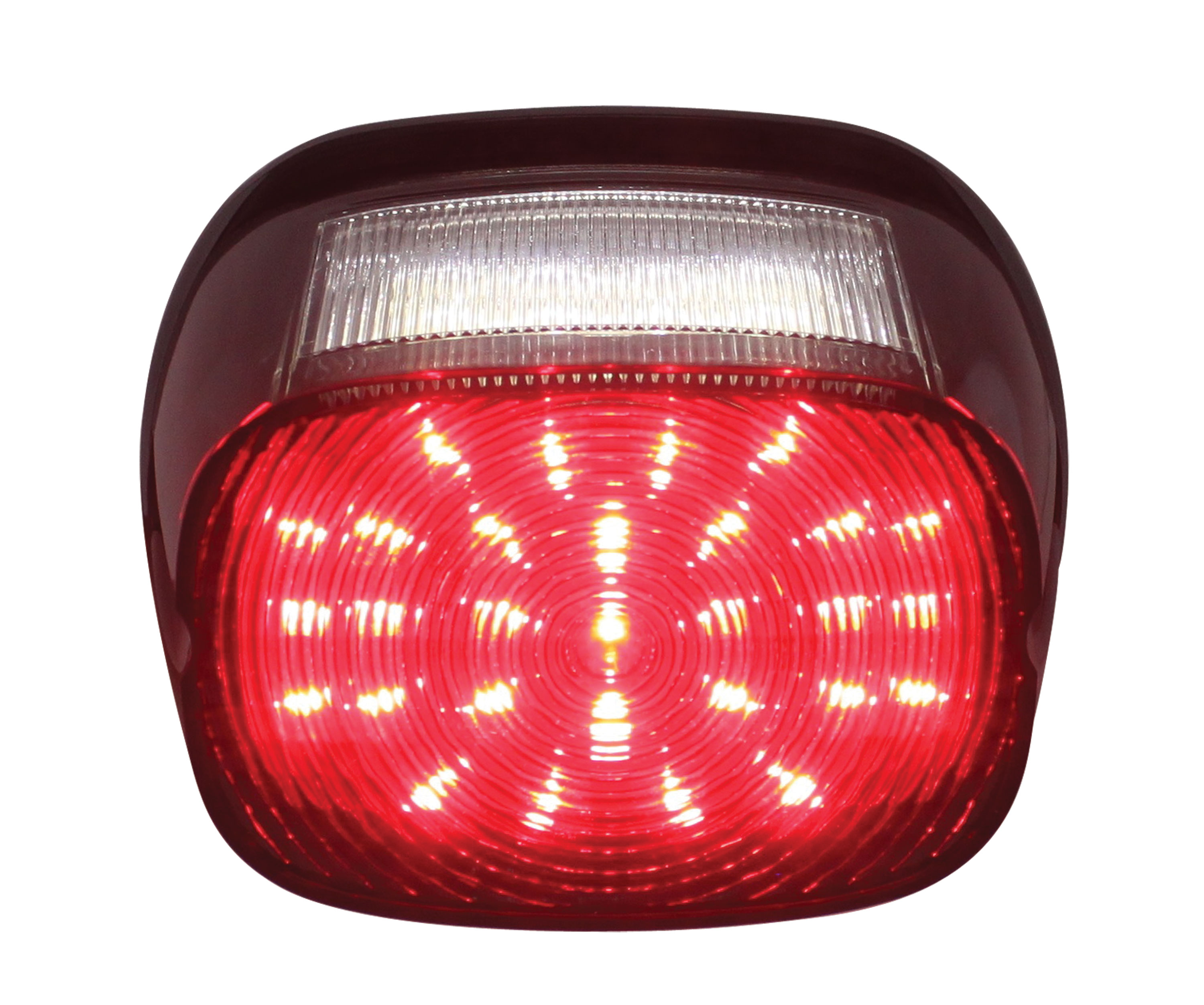 29 Red Led Harley Motorcycle Tail Light With 4 White Led License Light - Smoke Lens