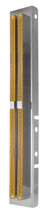 Led Peterbilt Air Cleaner Bracket With 19 Amber Led 24" Light Bar W/ Reflector X 4 - Amber Lens