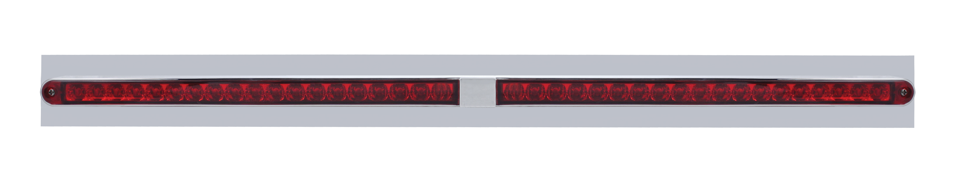 Led Chrome Top Mud Flap Plate With 24" 19 Red Led Light Bar W/ Reflector - Red Lens