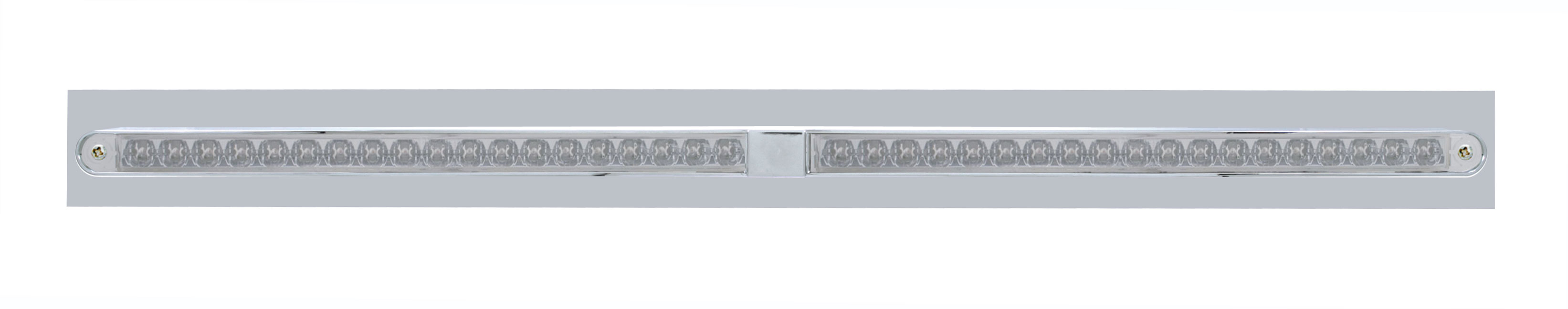 Led Chrome Top Mud Flap Plate With 24" 19 Red Led Light Bar W/ Reflector - Clear Lens