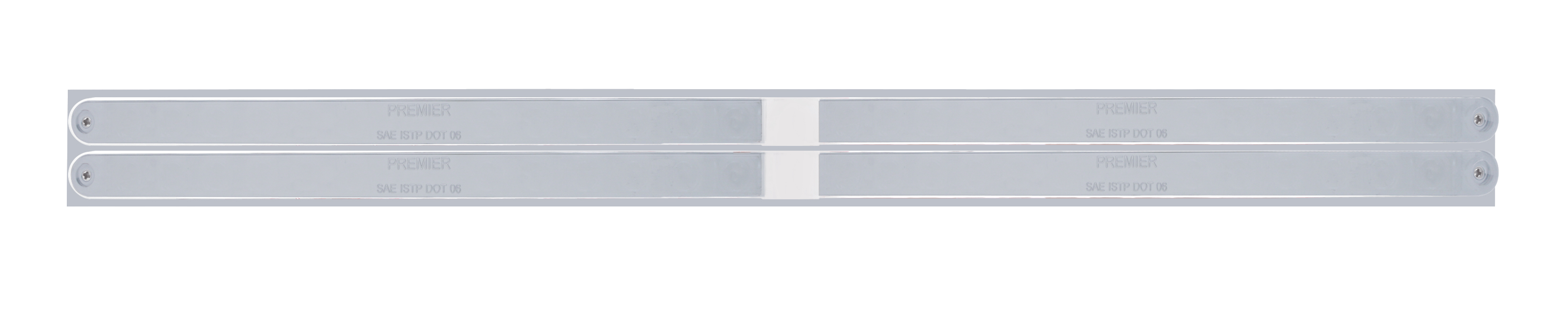 Led Chrome Top Mud Flap Plate With 24" 14 Red Led Light Bar X 2 - Chrome Lens