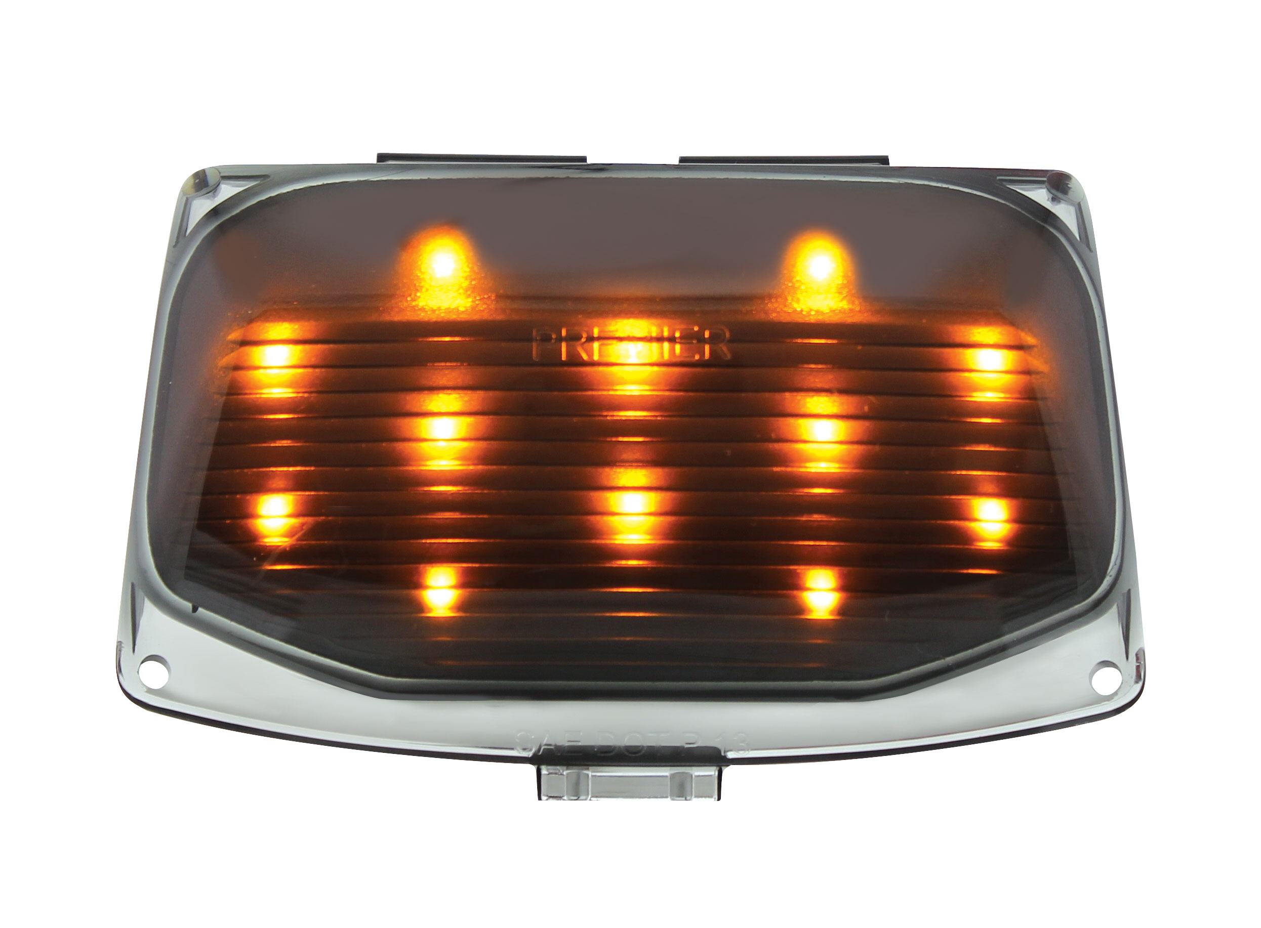12 Led Harley Front Fender Tip Light - Amber Led/Smoked Lens